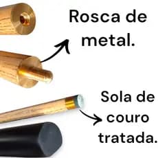 Taco  De Sinuca Bilhar Bipartido  Ash Profissional +Giz