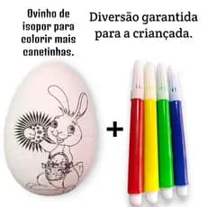 Ovos De Páscoa Infantil Para Colorir 6 cm Diversão coelhinho de páscoa decoração