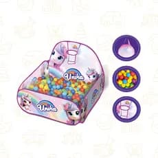 Barraca Infantil Dobrável Barraca Piscina com Bolinhas Coloridas Tema Unicornios