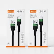 Kit 2 Cabos USB Tipo C 5.0A Turbo Carregamento Rápido Reforçado Android Premium Original