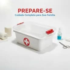 Caixa Organizadora Branca Primeiros Socorros com Tampa Transparente e Trava Segura para Remédios 3L