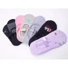 Meia Sapatilha Yoga Kit 1 ao 4  Pares Pilates Cores Sortidas Algodão nice cotton cores escuro 34 a 39