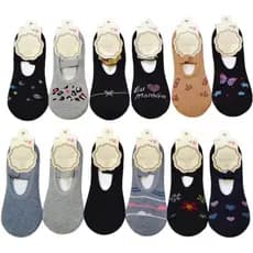 Kit  Meia Sapatilha Antiderrapante Pilates YOGA Feminina Estampada/Lisa 34-39