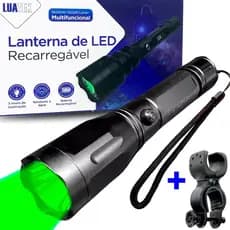 LANTERNA LUZ VERDE PARA PESCA CAMPING ADAPTADOR PARA CAÇA LONGO ALCANCE POTENTE