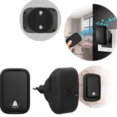 CAMPAINHA SEM FIO AUTOALIMENTADA 150M DE ALCANCE BIVOLT 38 TOQUES 4 NÍVEIS DE VOLUME RESISTÊNCIA À AGURA IP44