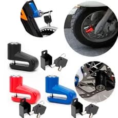TRAVA CADEADO AÇO ANTIFURTO MOTO BICICLETA UNIVERSAL 2 CHAVES SUPORTE PARA FREIO A DISCO