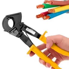 Alicate Tesoura Catraca Regulável Corta Fios até 240mm Com  Material Aço Carbono  Fosfatizado Com trava De segurança