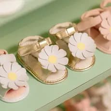 Sandália para Meninas Margarida Baby Infantil Flor Confortável