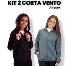 Kit 2  Jaqueta Corta Vento Infantil Juvenil Unissex