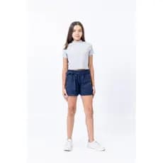 Bermuda Sarja Feminina Juvenil com Cinto