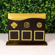 Placa de Pix Instagram e Wif-fi, Display para Mesa/Balcão