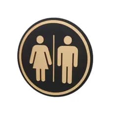 Placa Sinalização De Porta Banheiro Unisex feita em Acrílico Espelhado