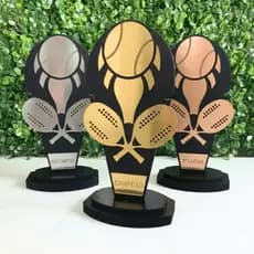 Kit 3 Troféus Beach Tennis para Campeonato