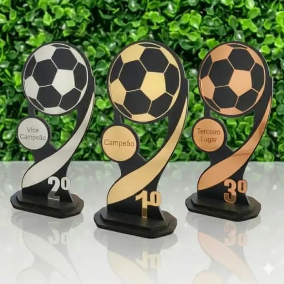 Kit com 3 Troféus para Campeonato Esportes