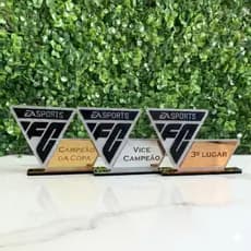 Kit 3 Troféus FC 25 FC26 feito em Acrílico Espelhado
