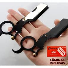 Navalhete Profissional Com Borda Reta Clássica Para Barbeiro Navalha De Dedo (Com Lâminas)