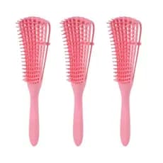 Kit 3 Pente de Cabelo Escova Polvo Multifuncional Cachos Fácil Desembaraço