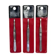 Kit 3 Pinças Solingen Design Sobrancelha Prata (Chanfrada +Triangular + Reta)