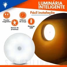 Luminária Lâmpada Led Recarregável Sensor De Presença