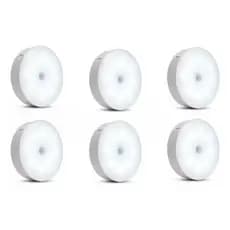 Kit 6 Luminárias Lâmpada Led Recarregável Sensor De Presença