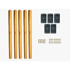 Kit Conjunto 5 Pés Palito Retro Cônico 60cm 45cm 30cm 50cm 75cm Madeira Móveis Com Kit Instalação Chapinha e Parafusos