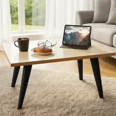 Mesa De Centro Mesinha Baixa Retangular 60cm Pés Palito Plásticos PVC Decorativa Sala de Estar Hall Recepção