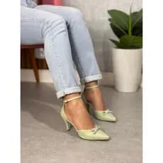 Scarpin Sandália Feminino Laço de Brilho Elegante