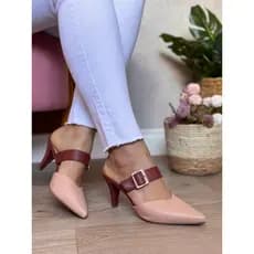 Scarpin Feminino Salto Fino Aberto com Fecho Tira Regulável Salto 7 cm