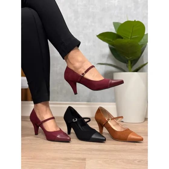 Sapato Scarpin Feminino Mary Jane Estilo Boneca Salto Fino