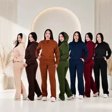 Conjunto Feminino Inverno Premium Capuz Calça Pantalona Malha Confortável