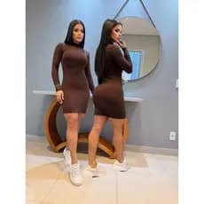Vestido Curto Manga Longa