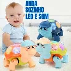 Brinquedo Tartaruga Elétrico Com Som Luz E Movimento