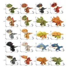 Random 1Pack Dinossauro Jurássico Mordedor De Dedo Figura Modelo De Brinquedos Bonecos Móveis Tiranossauro Rex Canglong