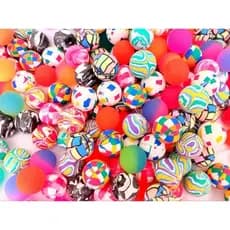 Kit 30 Bolinhas Pula Pula Multicoloridas 27mm Festa Infantil Brinquedo Lembracinhas