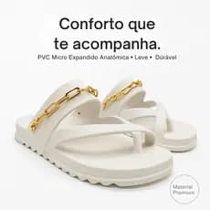 Papete Chinelo Sandália Feminina Rasteira Corrente Dourada Macia Confortável