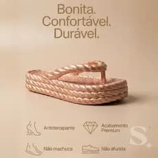 Chinelo Tamanco Sandália Papete Feminina Metalizada Confortável Antiderrapante Casual Verão