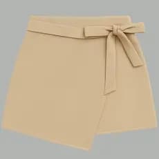 Short Saia Feminino Envelope Amarração Cintura Alta Curto