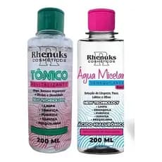KIT DE LIMPEZA FACIAL TONICO E ÁGUA MICELAR DAS MARCAS RHENUKS