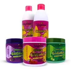 Kit Shampoo + Condicionador Babalu (FRAGRANCIA A SUA ESCOLHA) +3 Máscaras Cronograma Babalu Maycrene