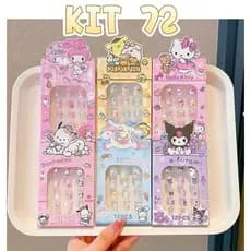 Kit 72 Unhas Postiça Infantil 6 Caixinhas Contém Comprimidos de cola sólida
