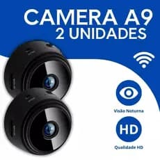 Kit 02 Cameras A9 HD Visão Noturna Wifi Câmera 1080P Sem Fio Vigilância e Segurança
