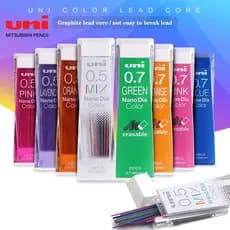 1 Caixa Japão Uni Nano Grafite Chumbo Núcleo 202NDC Cor Lápis Mecânico Recarga De 0.5mm Bonito Material Escolar Estacion