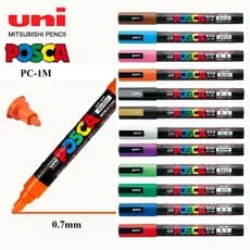 Conjunto De Marcadores Coloridos Uni Posca 1M , À Prova D'água E Em Camadas Após A Secagem , Kit De Canetas De Desenho D