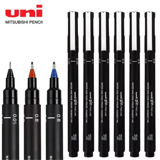 1 Peça Caneta Gel Japonesa UNI Tubo De Agulha PIN-200 Design Cômico 0.05-0.8mm Contorno De Desenho À Prova D'água Lápis