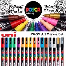 Conjunto De Cores De Marcadores Uni Posca 3M À Prova D'água E Em Camadas Após Secagem Kit De Canetas De Desenho De Grafi