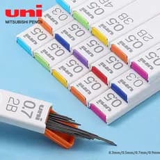 1 Caixa Japão Uni Lápis Mecânico Recarga Chumbo Antifouling Engrossado Preto Inquebrável 0.3/0.5/0.7mm Bonito Desenho