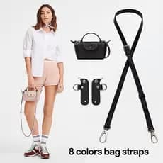 Bolsa De 8 Cores Com Alças De Couro E Cordão De Ombro Para Mini Longchamp