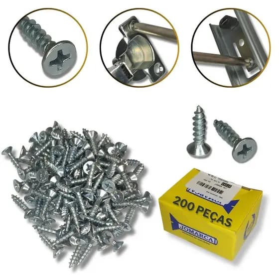 Parafuso Phillips P/ Dobradiça Corrediça Móveis 3,5X16mm 200uni Cabeça Chata