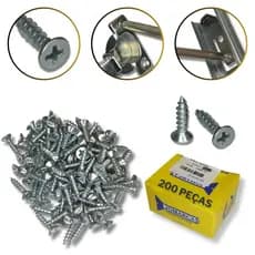 Parafuso Phillips P/ Dobradiça Corrediça Móveis 3,5X16mm 200uni Cabeça Chata