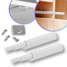 Kit 2 Fecho Pulsador Magnético Branco Toque Sobrepor Tip-on Push Open Porta Armário Gaveta Feicho toc Sistema Click